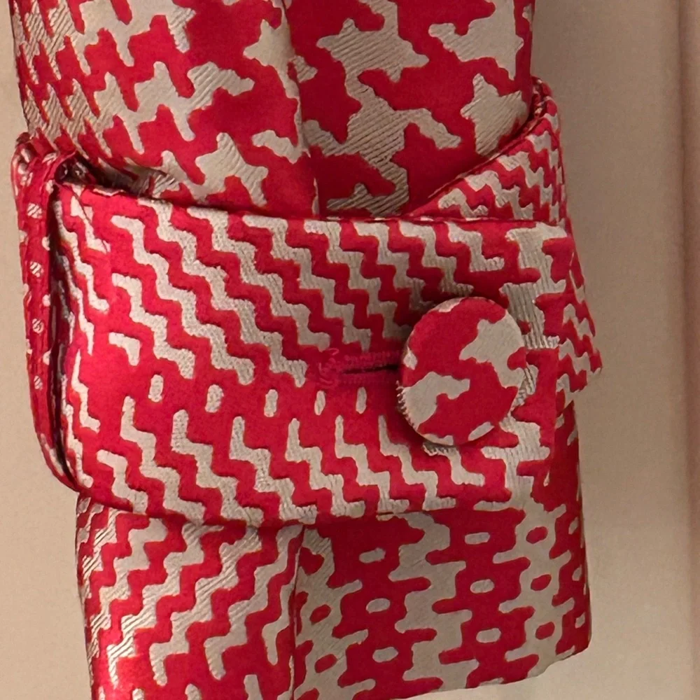 NWT WHBM Red Houndstooth Jacket Tie Belt - Picture 9 of 13